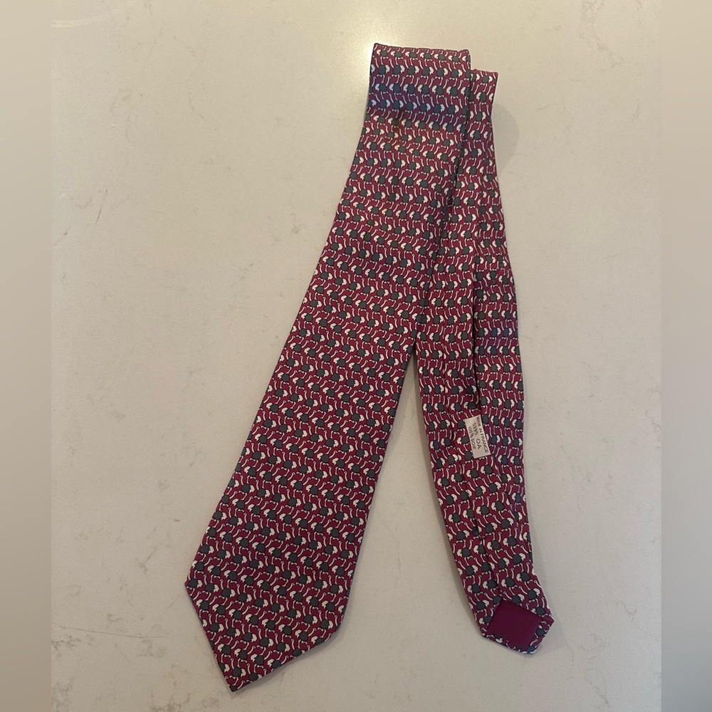 Hermes ostrich tie
